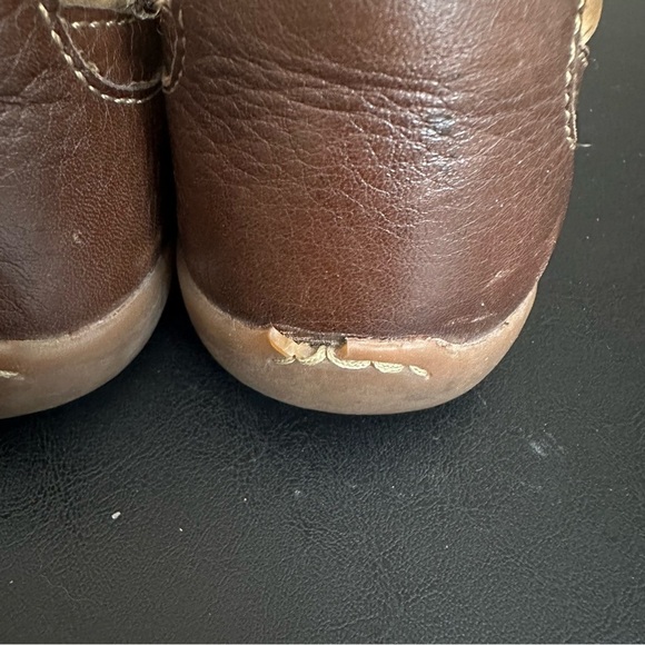 BORN Women's Tan Brown Size US 7 EU 38 Lace Up Leather Bowling Style Shoes - Picture 4 of 11